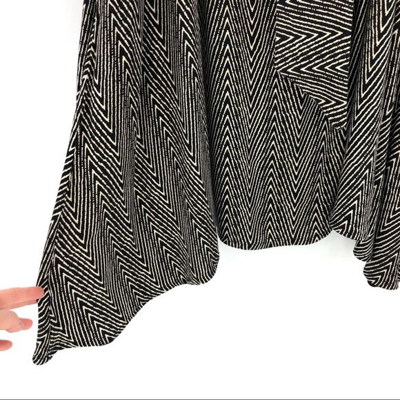 BOHO REPUBLIC Tank Tie Waist Dress Black White Chevron M/L - Picture 3 of 6